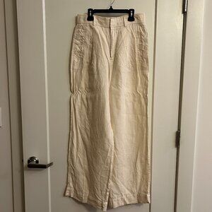 Everlane The Linen Way-High Drape Pant in Cream